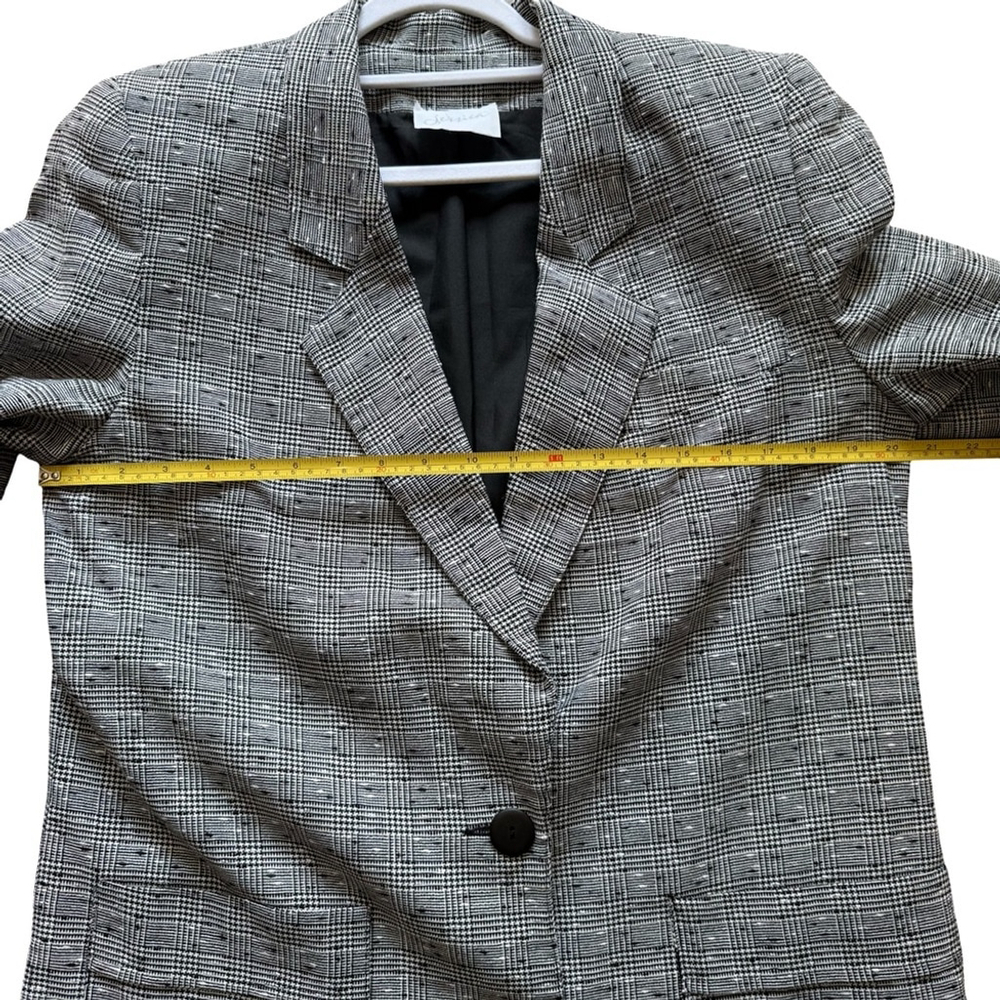 Jessica Vintage Black and White Checkered Plaid Blazer Size 12 Fully Lined - Picture 6 of 15